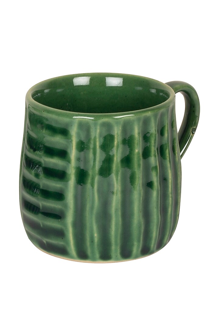 Green Textured Tea Cups (Set of 2) by H2H at Pernia's Pop Up Shop