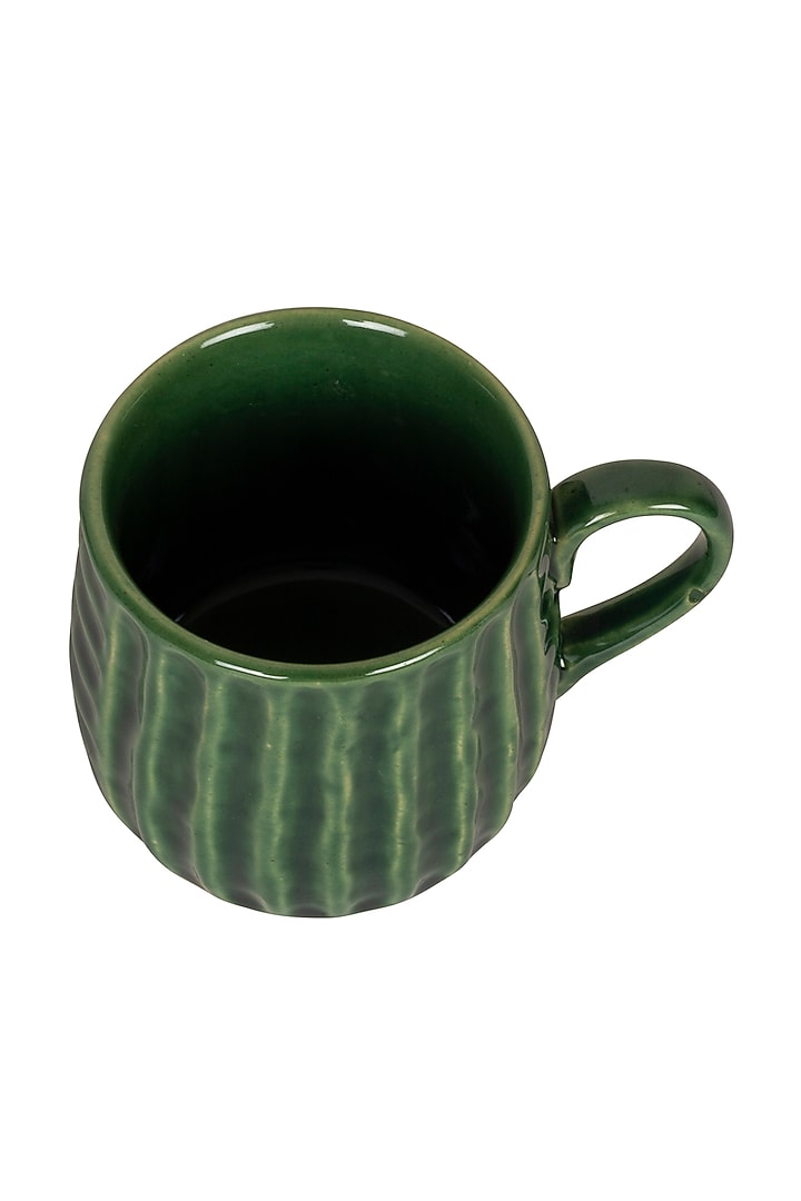 Green Textured Tea Cups (Set of 2) by H2H at Pernia's Pop Up Shop