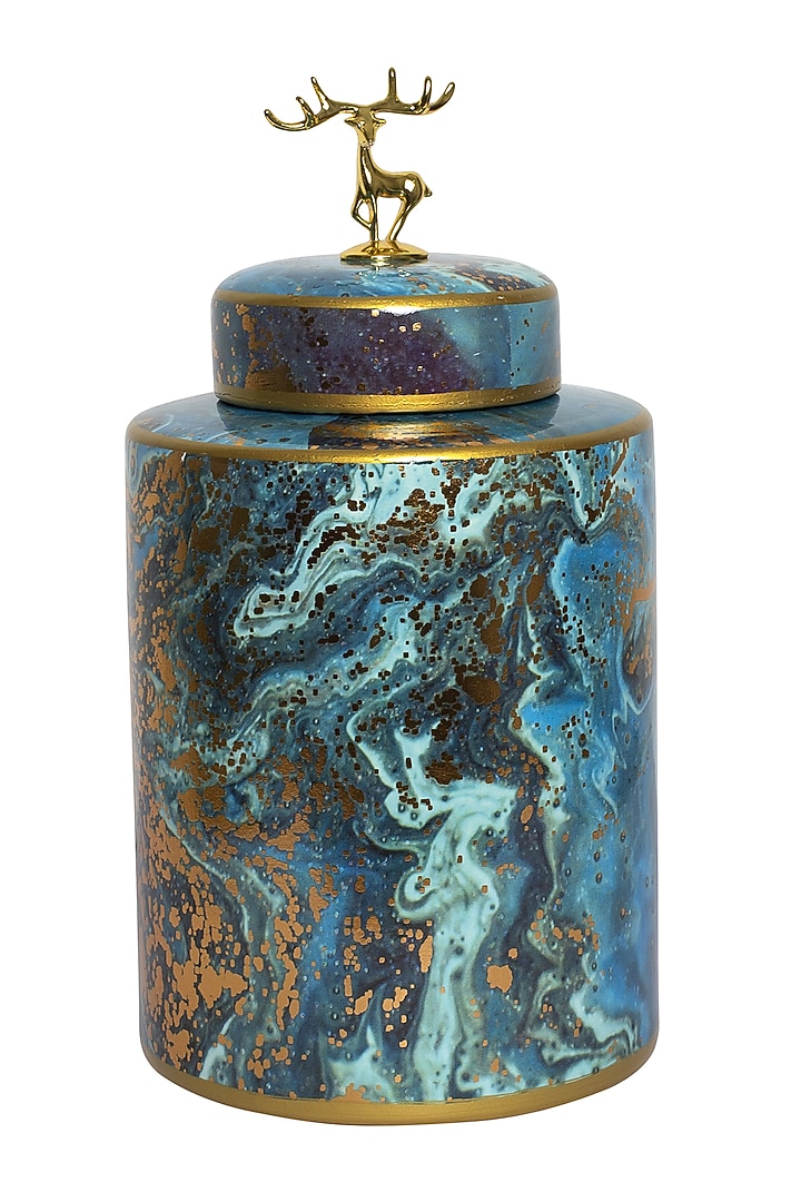 Shaded Blue Porcelain Ceramic Jar by H2H at Pernia's Pop Up Shop
