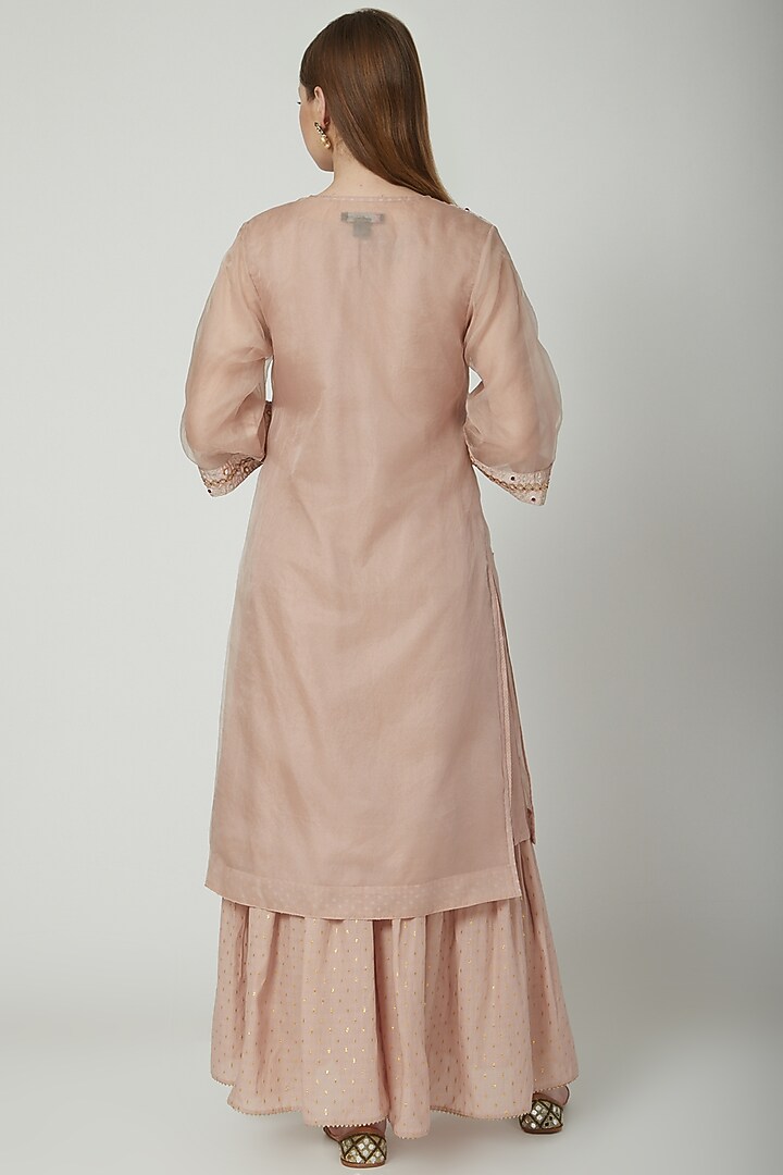 Beige Embroidered Kurta Set by 5X By Ajit Kumar at Pernia's Pop Up Shop