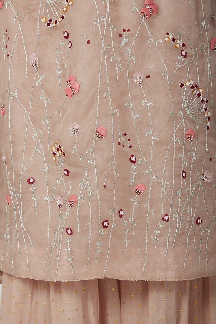 Beige Embroidered Kurta Set by 5X By Ajit Kumar at Pernia's Pop Up Shop