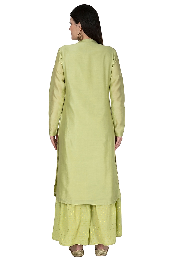 Mint Green Embroidered Sharara Pants by 5X by Ajit Kumar at Pernia's Pop Up Shop