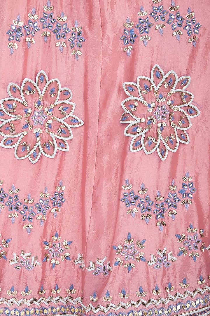 Pink Embroidered Skirt Wedding Anarkali Set by 5X by Ajit Kumar at Pernia's Pop Up Shop