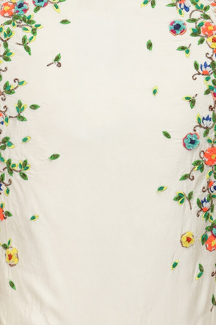 White scattered floral embroidered anarkali set available only at Pernia's Pop Up Shop.