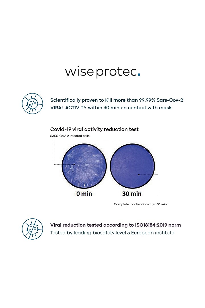 Black Vitamin E Infused Self Sterilizing Masks (Set of 3) by Wiseprotec at Pernia's Pop Up Shop