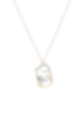 Two-Tone Finish Round-Shaped Diamond Dolphin Pendant Necklace by La marque M at Pernia's Pop Up Shop