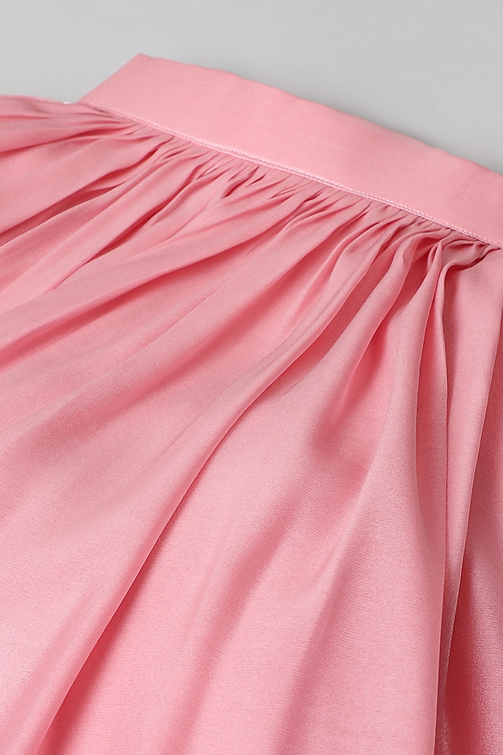 Light Pink Glass Tissue Skirt Set For Girls by BYB PREMIUM at Pernia's Pop Up Shop