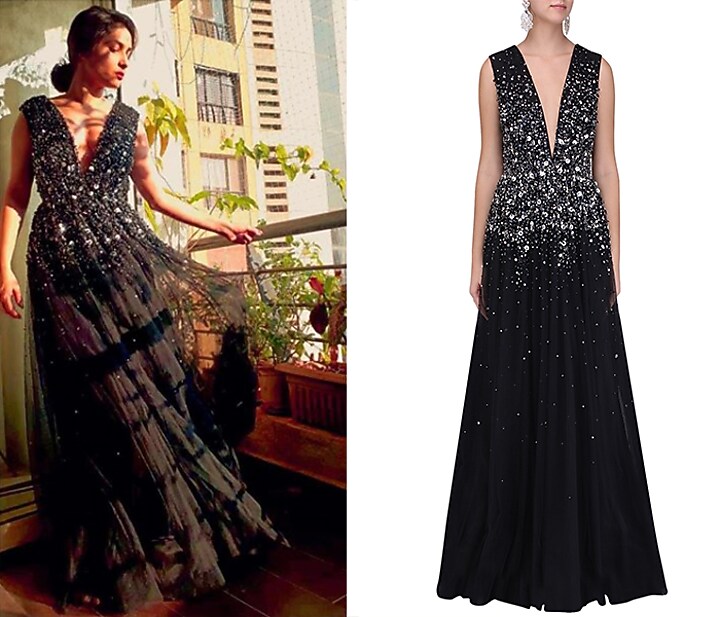 Black Sprinkle embroidered Gown available only at Pernia's Pop Up Shop.