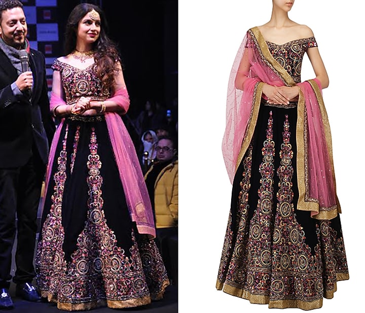 Blue Hand Embroidered Lehenga Set available only at Pernia's Pop Up Shop.