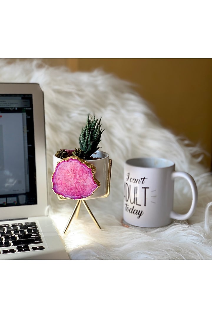 Pink Agate Planter by Gemtherapy at Pernia's Pop Up Shop