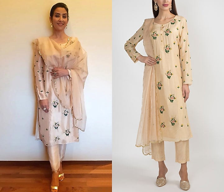 Light Mauve Embroidered Kurta Set by Ease at Pernia's Pop Up Shop