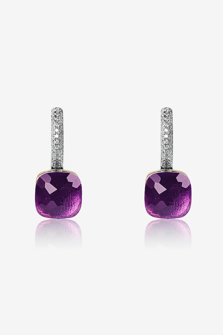 Rose Gold Finish Purple Stone & Zircon Pendant Set In Sterling Silver by TOUCH925 at Pernia's Pop Up Shop