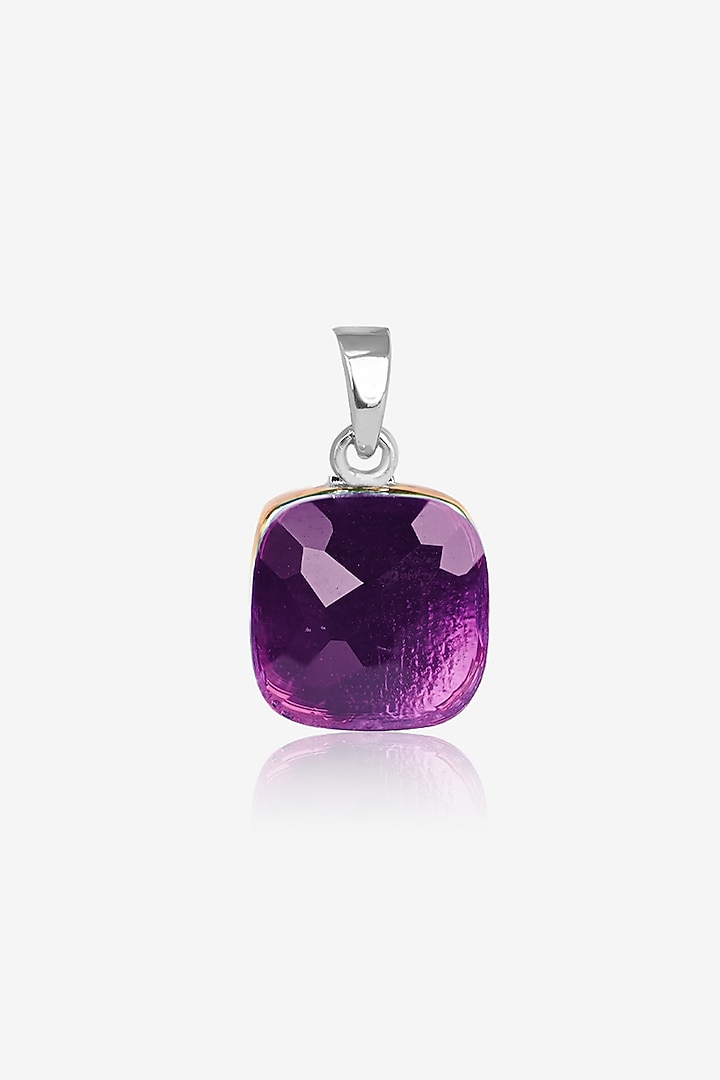 Rose Gold Finish Purple Stone & Zircon Pendant Set In Sterling Silver by TOUCH925 at Pernia's Pop Up Shop
