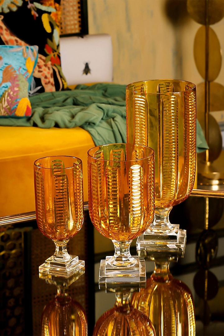 Gold Snow Glass Vase by IZZHAAR at Pernia's Pop Up Shop