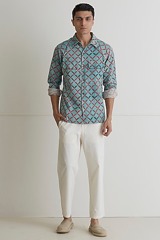Turquoise Checkered Shirt by Artless