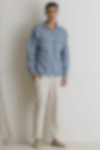 Blue Cotton Linen Shirt by Artless