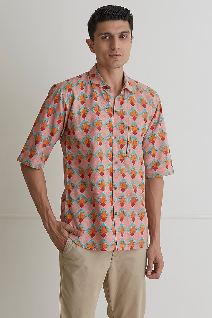 Pink Floral Party Wear Shirt by Artless at Pernia's Pop Up Shop