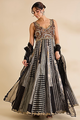 black and gold anarkali dress Randy 3 Drawer Chest Black/Gold main image 0