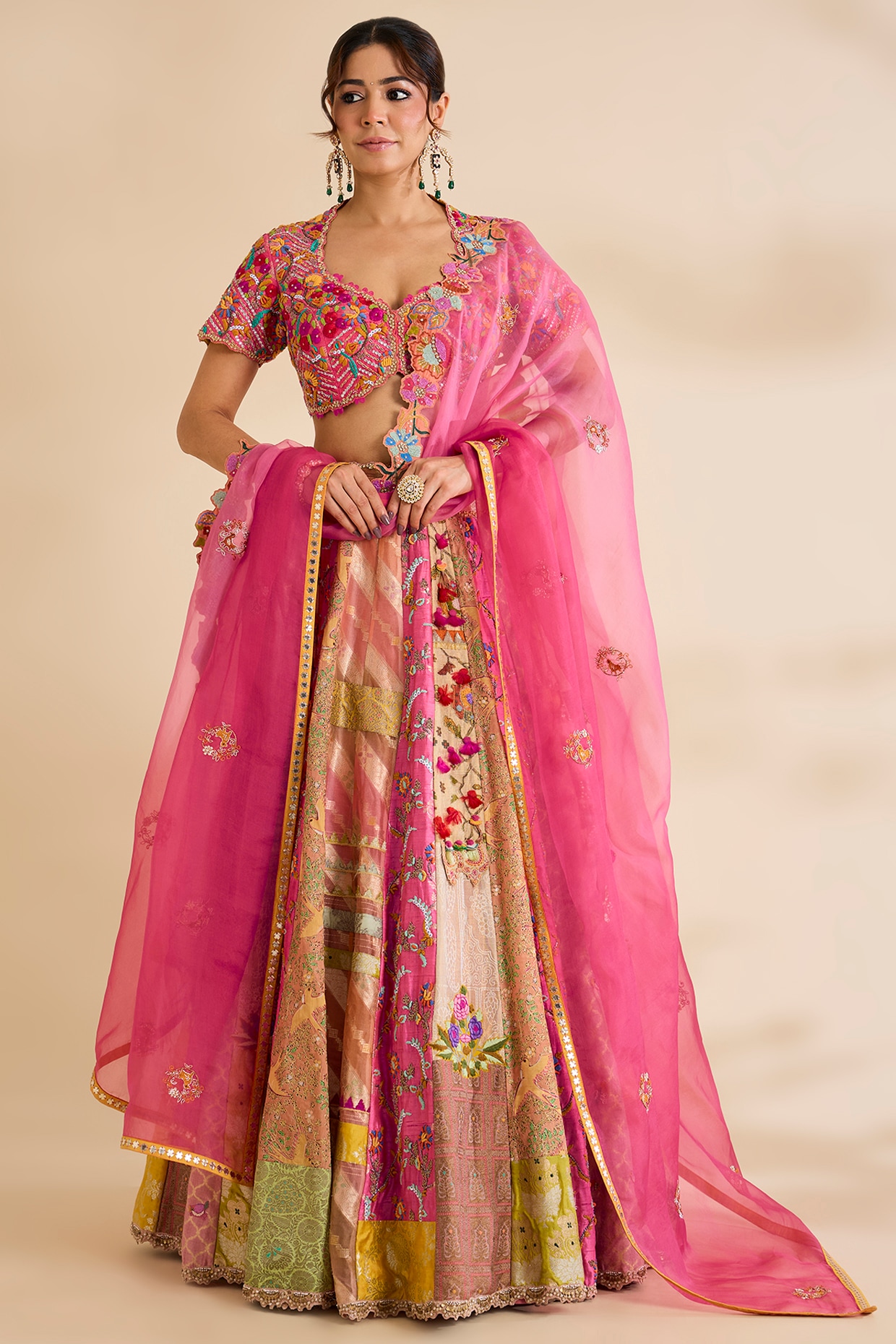 aum ashima & asit Pink Silk Lehenga Set