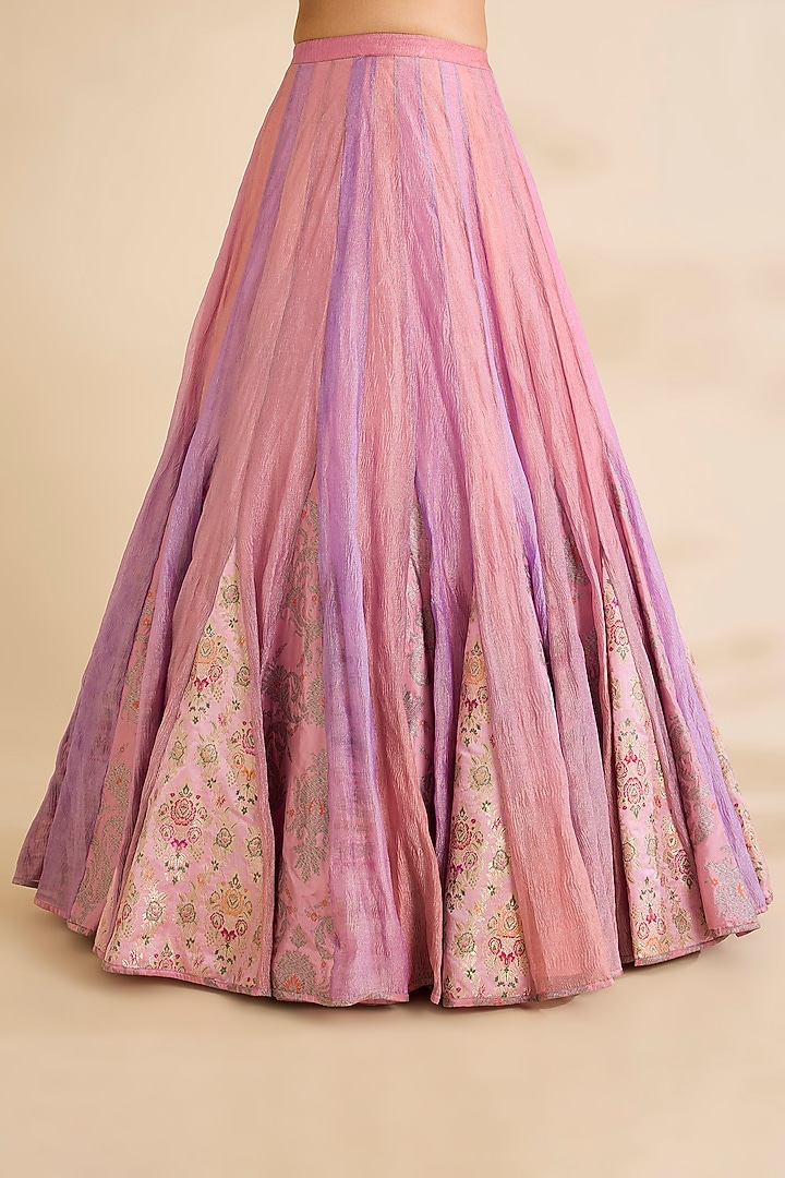 Pink Silk Bridal Lehenga Set by aum ashima & asit at Pernia's Pop Up Shop