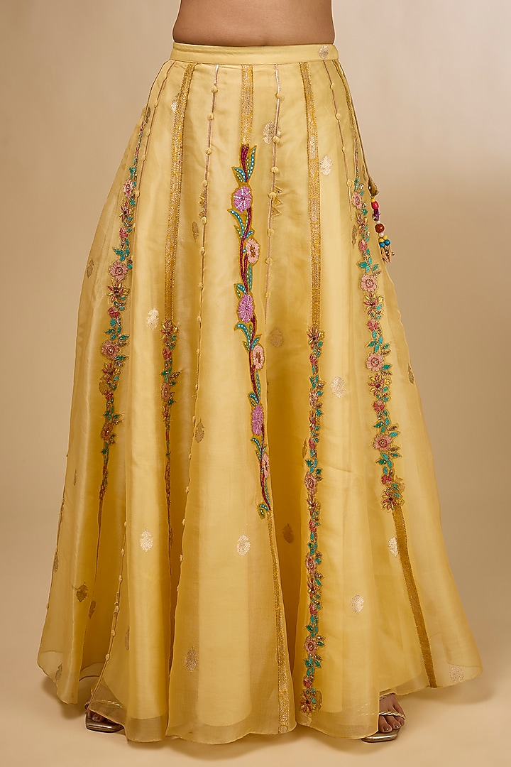 Yellow Organza Skirt Set by aum ashima & asit at Pernia's Pop Up Shop