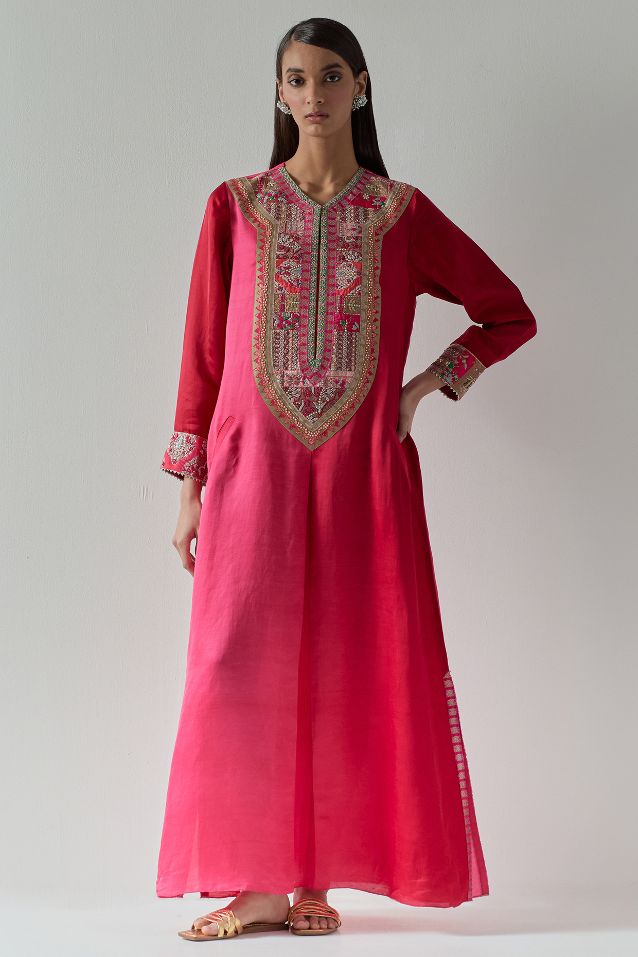 Pink Cotton Kaftan by aum ashima & asit at Pernia's Pop Up Shop