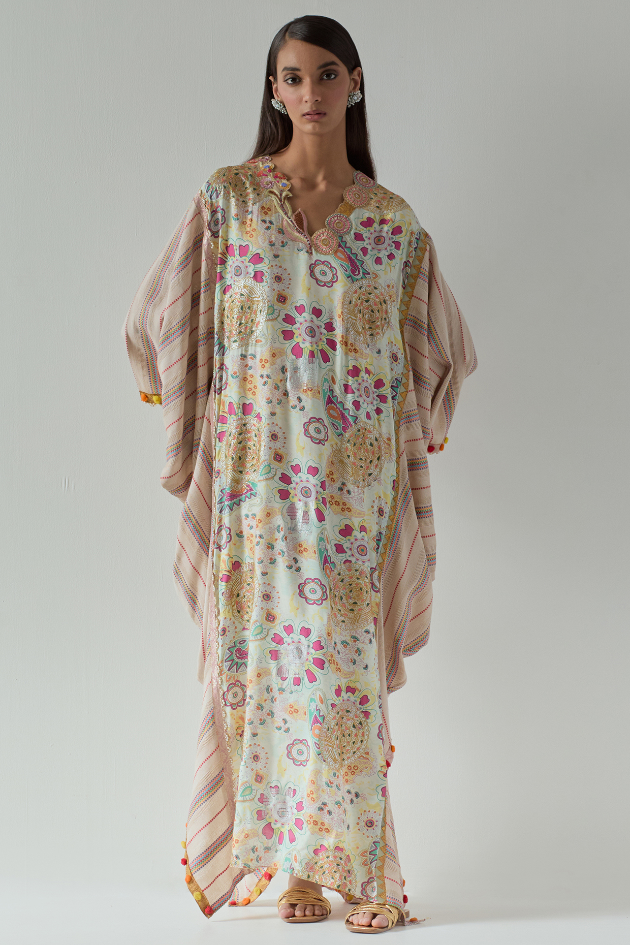 Multi-Colored Cotton Kaftan by aum ashima & asit at Pernia's Pop Up Shop