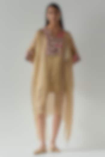 Beige Organza Kaftan by aum ashima & asit at Pernia's Pop Up Shop