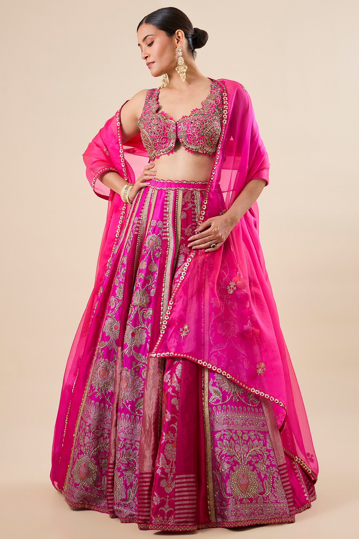 aum ashima & asit Dive Pink Lehenga Set