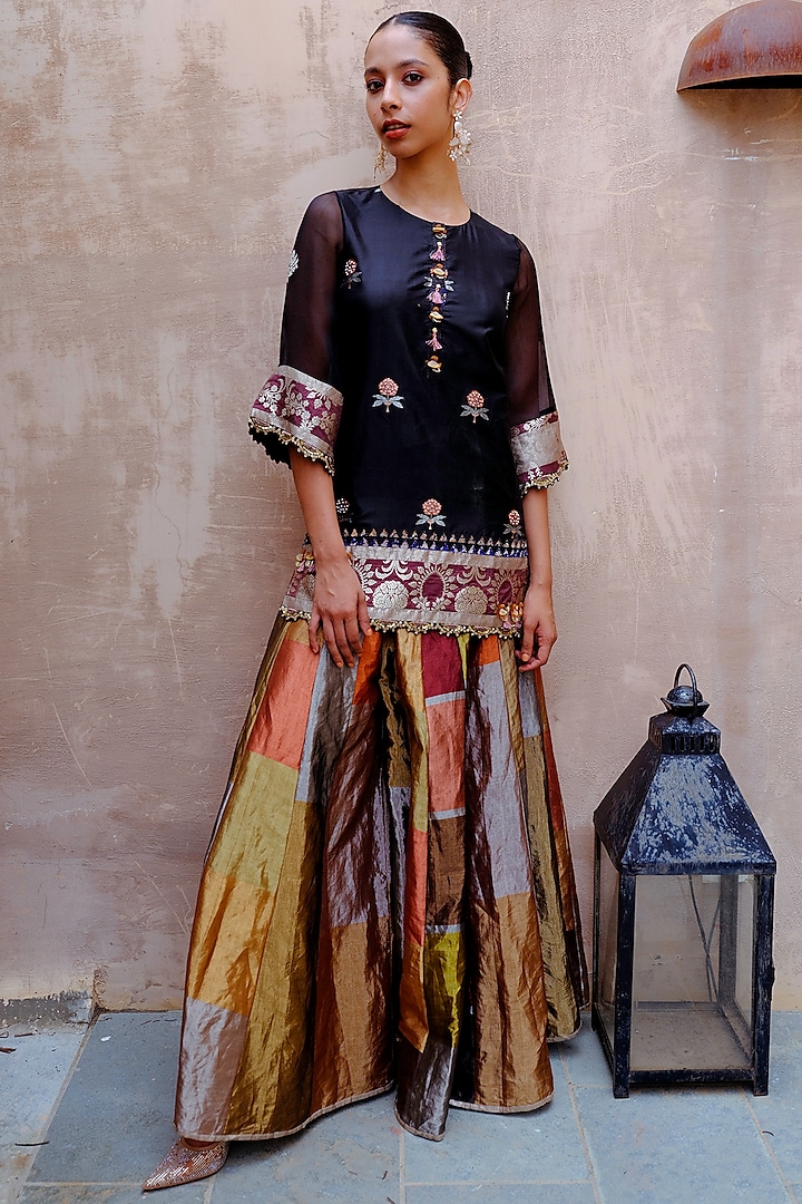 Metallic Tissue Wedding Sharara Set by aum ashima & asit at Pernia's Pop Up Shop