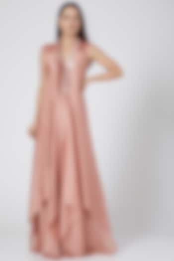 Blush Pink Draped Dress by Amit Aggarwal