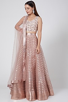 AMIT AGGARWAL Blush & Fushia Pink lahenga set