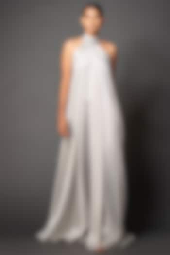 Silver Halter-Neck Dress by Amit Aggarwal
