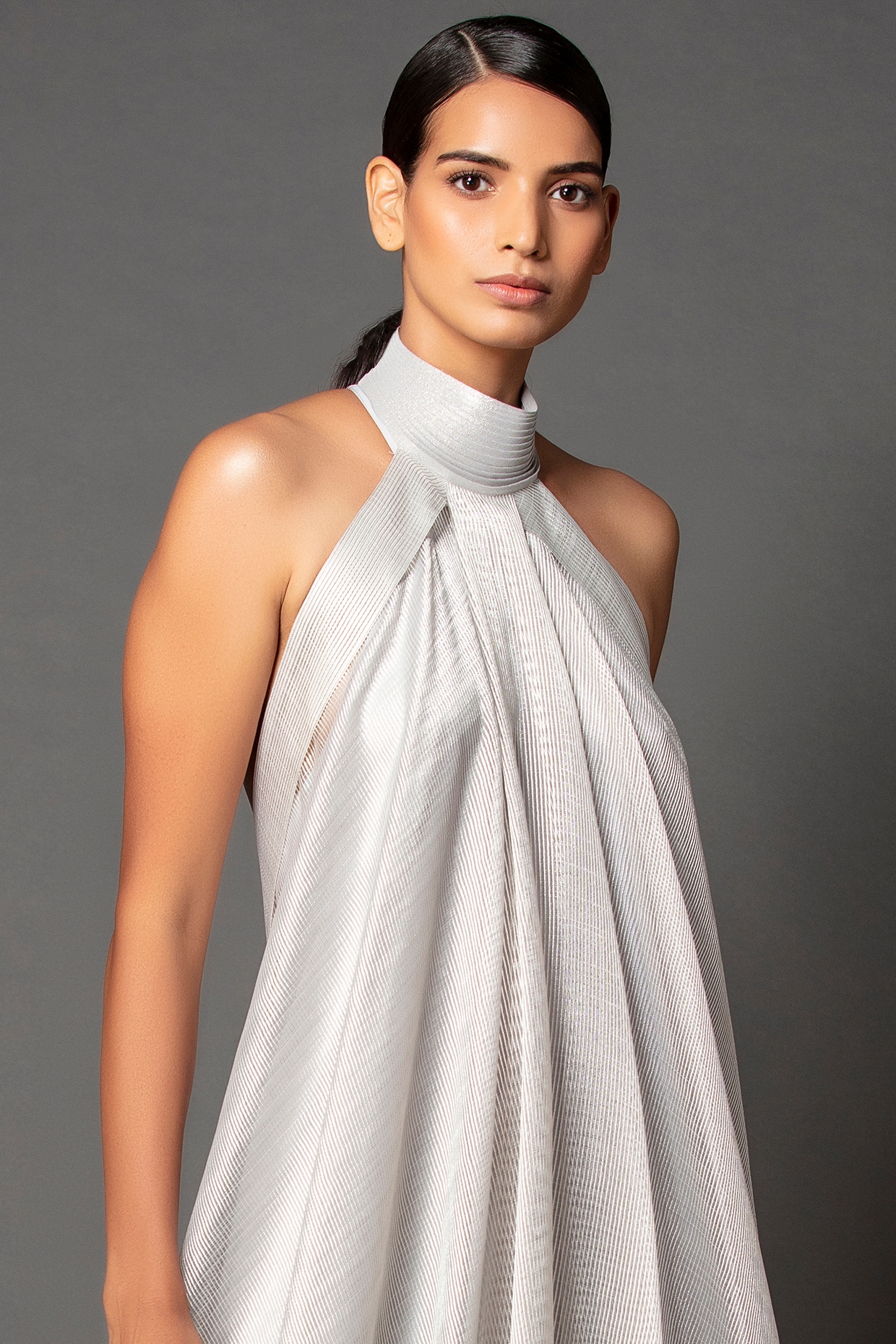 Halter neck silver hotsell dress