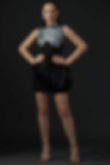 Black Tulle Skirt Set by Amit Aggarwal at Pernia's Pop Up Shop