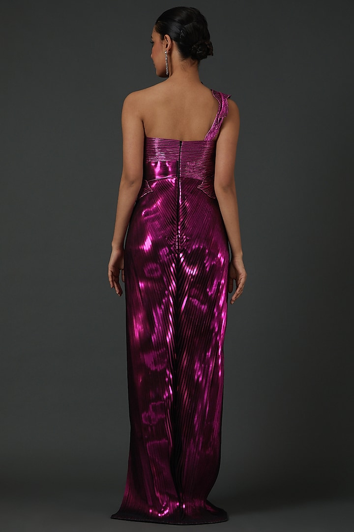 Pernia's Pop Up Shop - Amit Aggarwal Women Fuchsia Metallic Dress