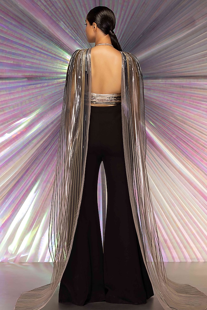 Black Banana Crepe Pants by Amit Aggarwal at Pernia's Pop Up Shop