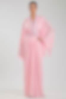Bubble Pink Chiffon Kaftan by Amit Aggarwal