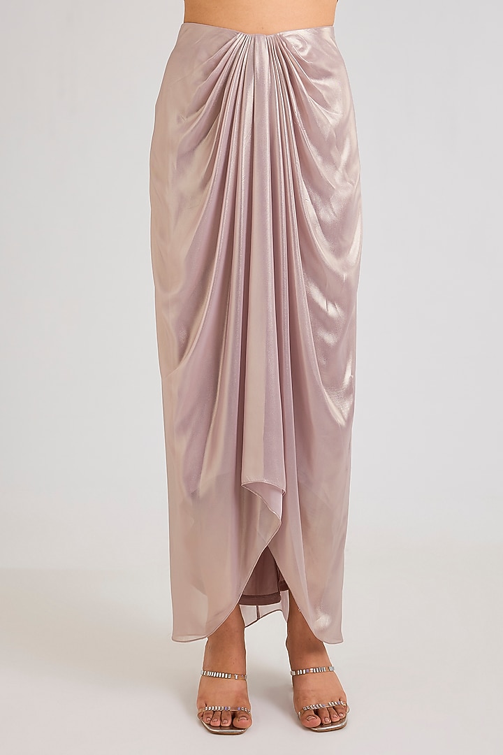 Blush Chiffon & Satin Kaftan Set by Amit Aggarwal at Pernia's Pop Up Shop
