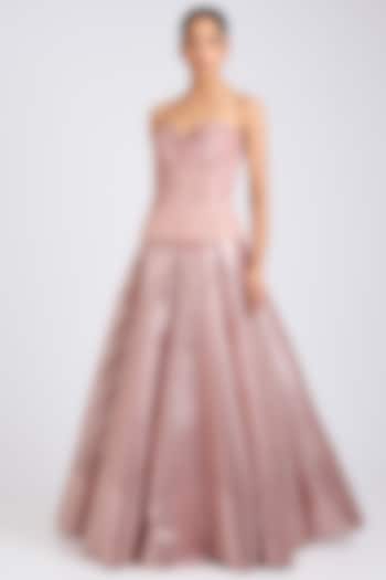 Blush Pink Tulle Skirt Set by Amit Aggarwal at Pernia's Pop Up Shop