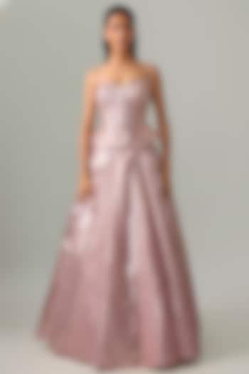 Blush Pink Tulle Embellished Bridal Lehenga Set by Amit Aggarwal at Pernia's Pop Up Shop