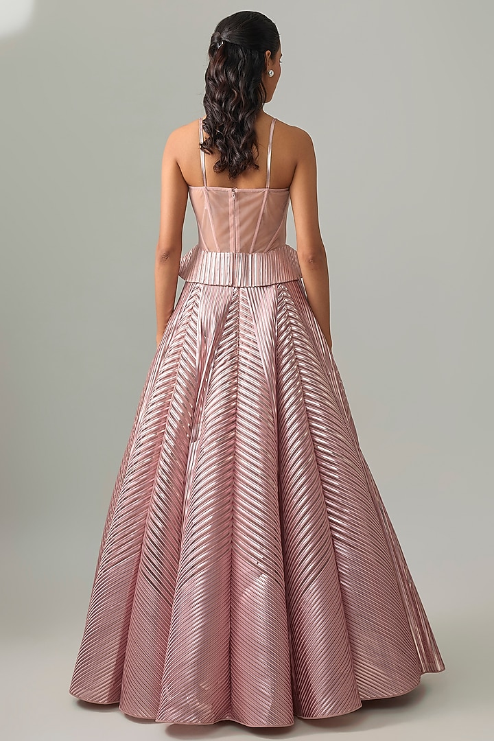 Blush Pink Tulle Embellished Bridal Lehenga Set by Amit Aggarwal at Pernia's Pop Up Shop