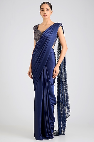 Cosmos Jersey Saree Set by Amit Aggarwal