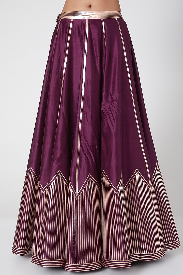 Plum Metallic Wedding Lehenga Set by Amit Aggarwal at Pernia's Pop Up Shop