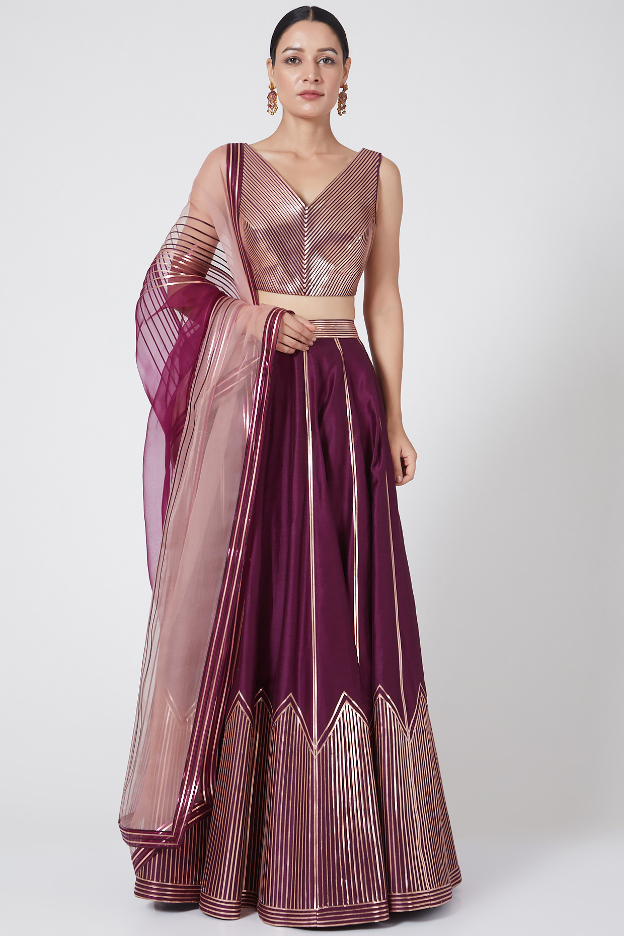 plum lehenga