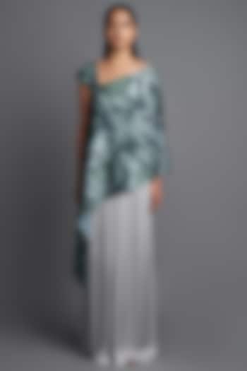 Mint Asymmetrical Marbled Top by Amit Aggarwal