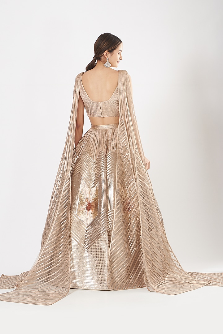 Blush Pink Embroidered Bridal Lehenga Set by Amit Aggarwal at Pernia's Pop Up Shop