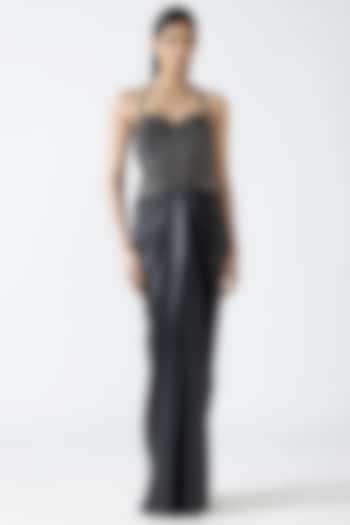 Onyx Polyester & Nylon Wedding Gown by Amit Aggarwal at Pernia's Pop Up Shop