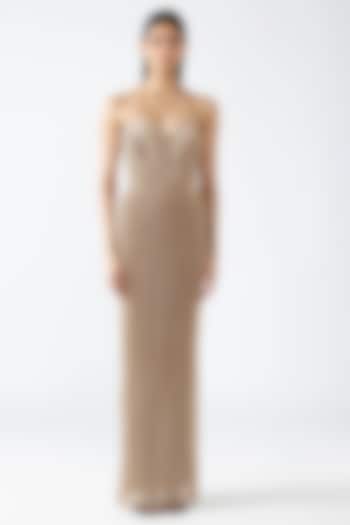 Blush Pink Mineral Jersey & Pollen Bridal Gown by Amit Aggarwal at Pernia's Pop Up Shop