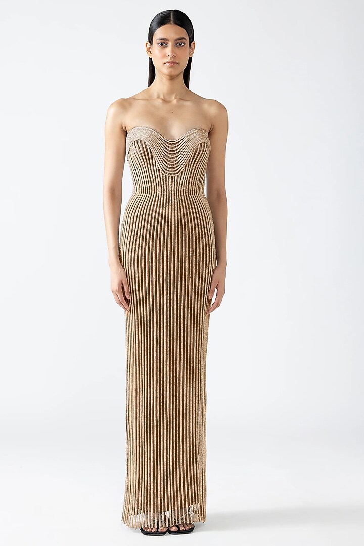 Blush Pink Mineral Jersey & Pollen Bridal Gown by Amit Aggarwal at Pernia's Pop Up Shop